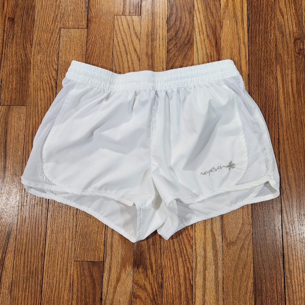 White Athletic Shorts with mesh on the sides Size Medium